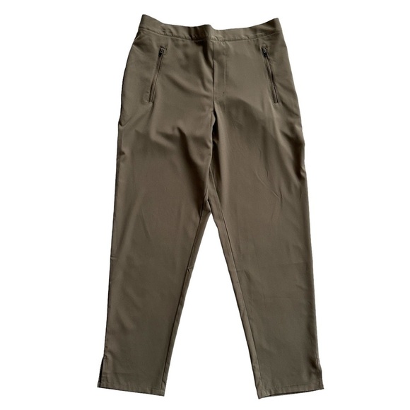 Garnet Hill Recycled Commuter Trousers Athleisure Pants in Dark Olive M - Picture 2 of 8